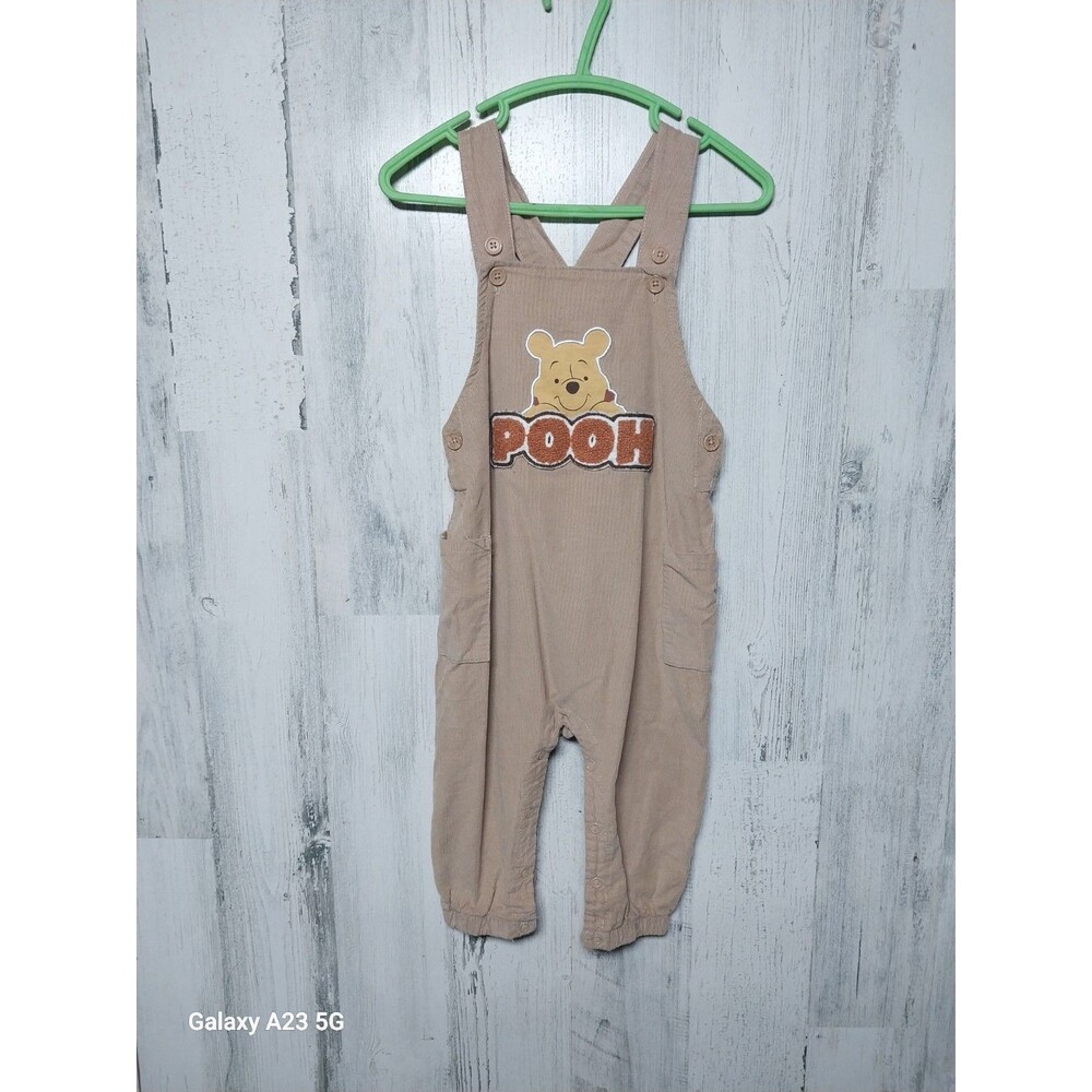 Disney Baby 18 months Winnie the Pooh Overalls Brown fine Corduroy 100% Cotton